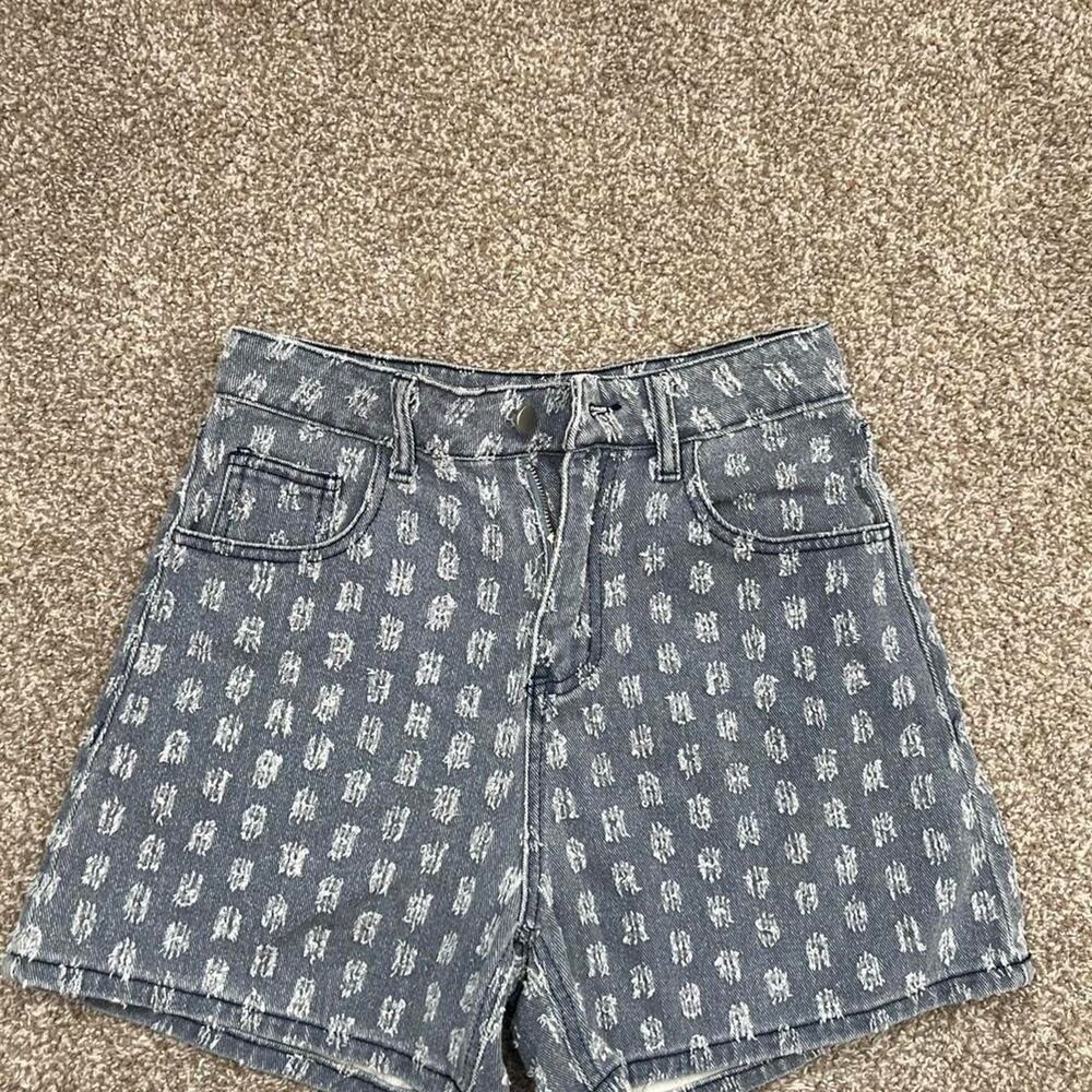 Bohme Patterned Denim Jorts Women's Size S